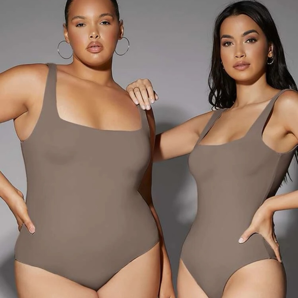 Square Neck Solid Bodysuit